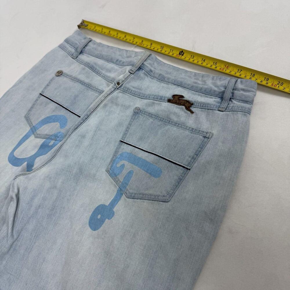 Vintage y2k grunge embroidered rare archive baggy wide leg skater jeans - Picture 5 of 6